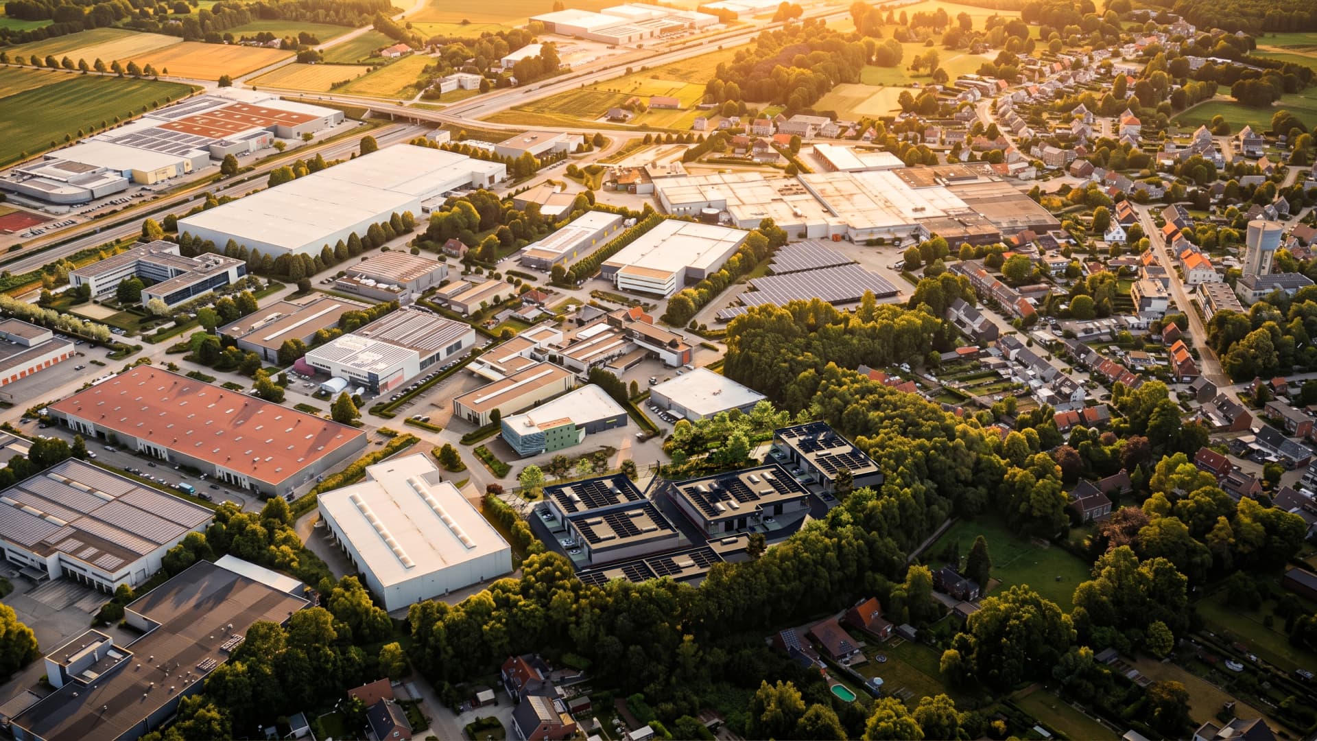 Luchtbeeld van B-Park 18 in Wommelgem en omgeving